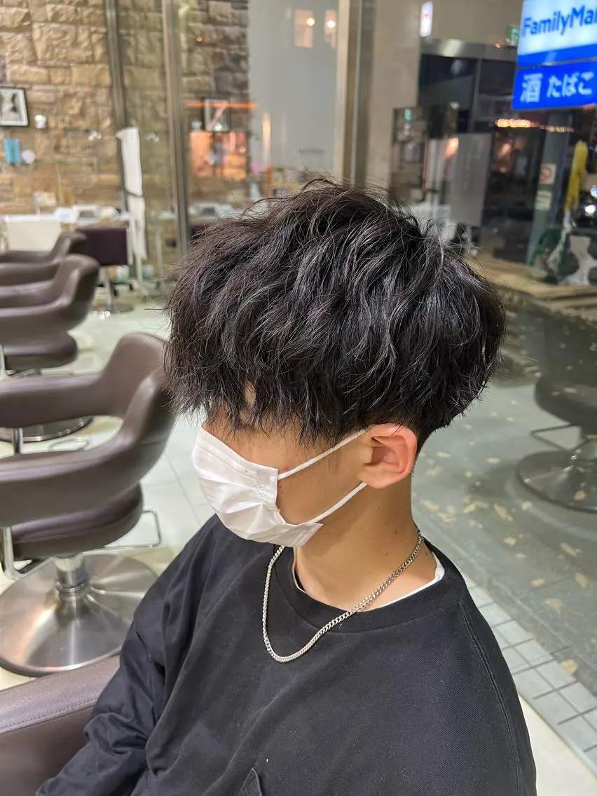 ミディアム カラー パーマ メンズ ヘアカラー メンズ特化 【かな】のヘアスタイル