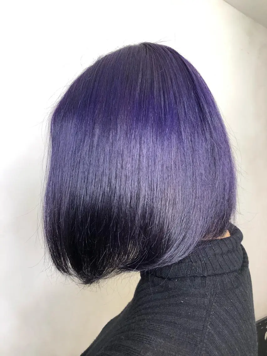 ショート カラー ブリーチ バイオレットカラー ヘアカラー トリートメント ヘッドスパ 美髪矯正 🌈髪質改善 山下のヘアスタイル