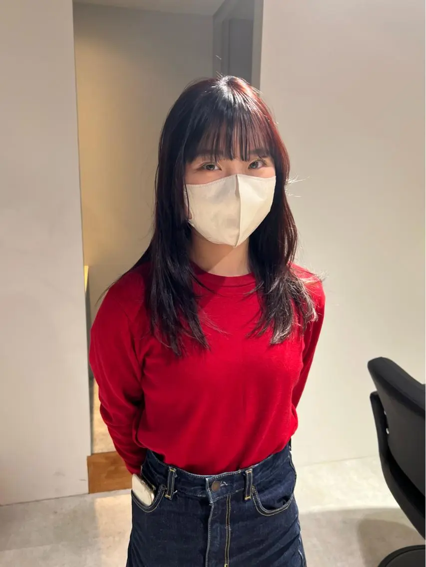 セミロング カラー io濱川 遥のヘアスタイル