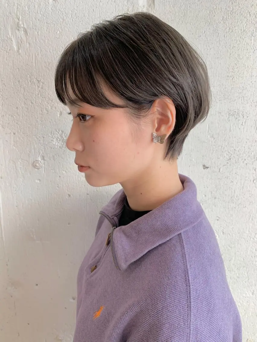 ショート カラー 透明感カラー イルミナカラー ショートヘア シノザキ/薬院/ボブ /ショート/髪質改善のヘアスタイル