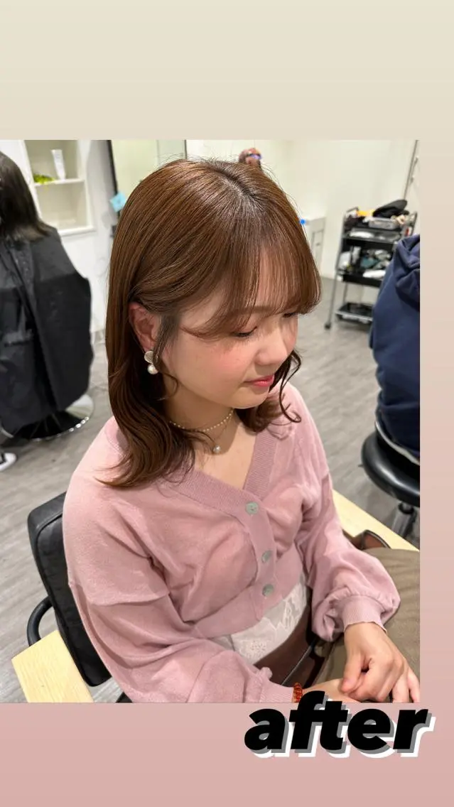 ミディアム カラー ブラウンカラー ヘアカラー トリートメント ヘッドスパ 艶髪レイヤー上田 紗也🇰🇷💗のヘアスタイル