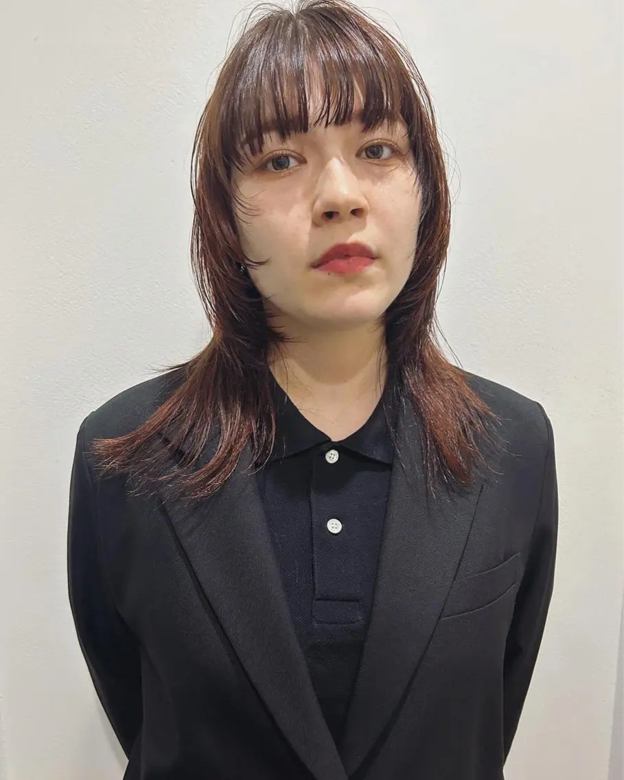セミロング カラー ウルフカット カット ヘアカラー トリートメント 村上雅人 ナチュラルモードのヘアスタイル