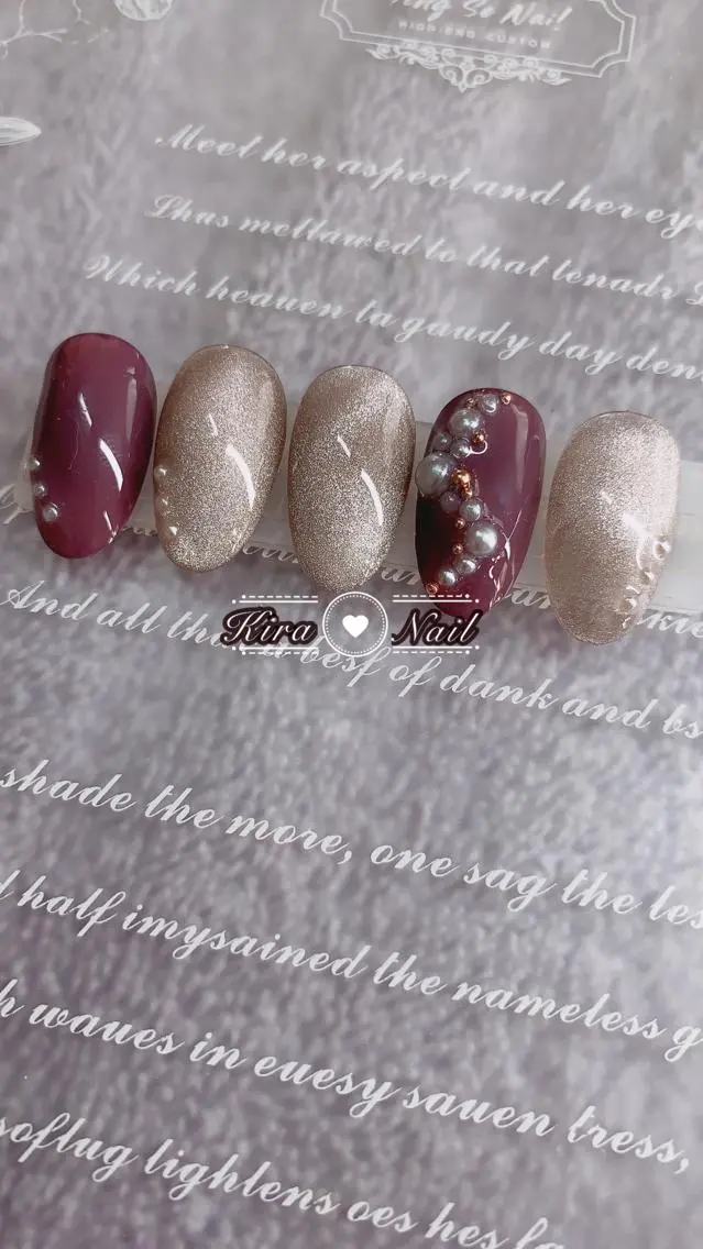 ネイル ジェルネイル ハート マグネットネイル スカルプネイル ソフトジェル ハンドネイル ハンドケア Kira Nailのネイルデザイン