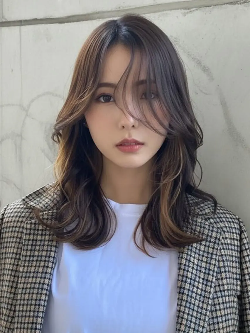 ロング 韓国/暖色カラー大塚 レイヤー/ボブ 美緒のヘアスタイル