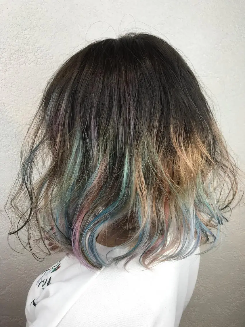 セミロング カラー ヘアカラー トリートメント デザインカラー🌈 高木リョウのヘアスタイル