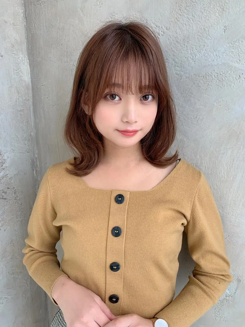 ミディアム カラー バレイヤージュ ブリーチ ケアブリーチ ダブルカラー ハイライトカラー カット ヘアカラー トリートメント 銀座✨レイヤーカット 顔まわり/坂本亜裟海のヘアスタイル