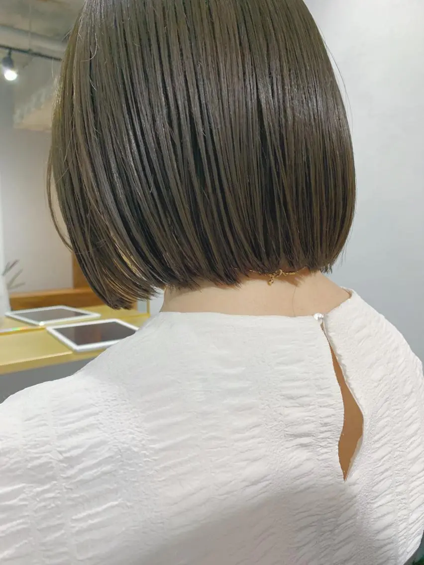 ショート カラー ボブパーマコテ巻き風 パーマNo1深江秀平のヘアスタイル