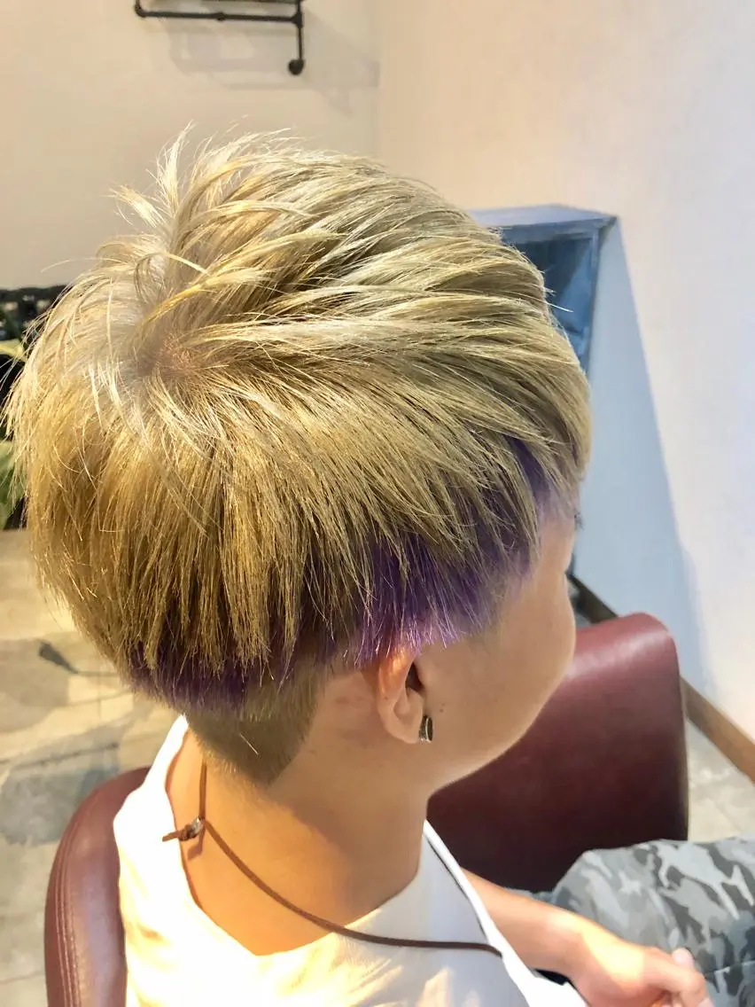 ショート メンズ カット ヘアカラー Hair salon The hiveのヘアスタイル