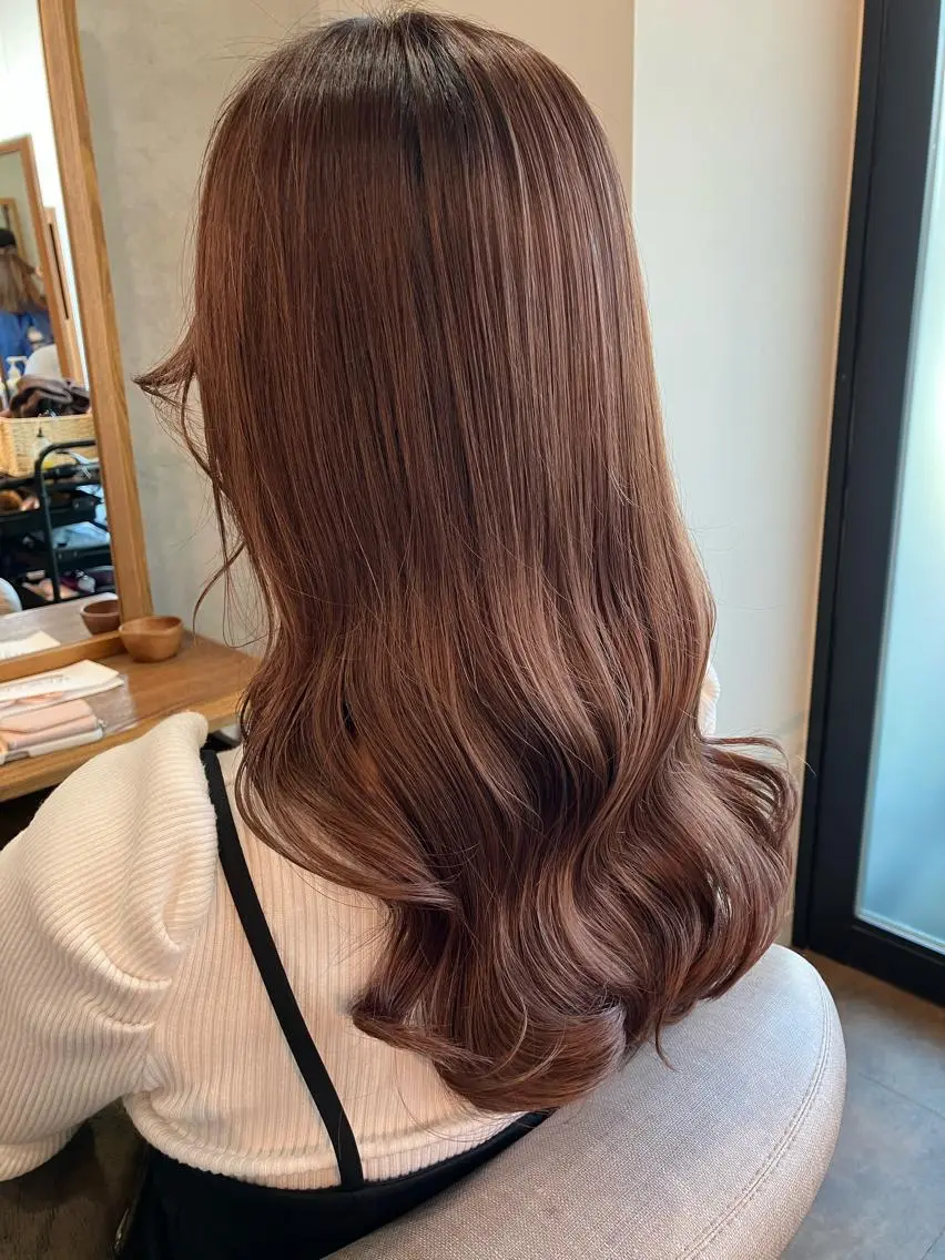 ロング カラー イルミナカラー ピンクカラー Hair&Make Nahoのマツエク・マツパデザイン