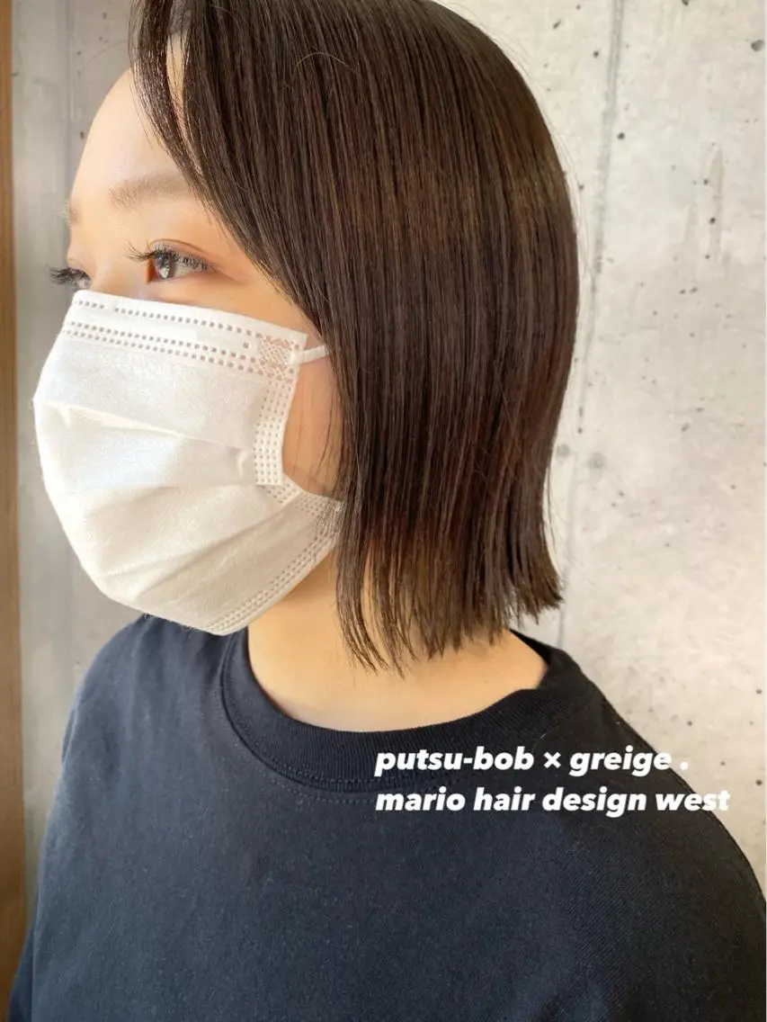 ショート カラー 切りっぱなしボブ アッシュ ベージュカラー ブルーカラー ブルージュ 竹嶌 健吾のヘアスタイル