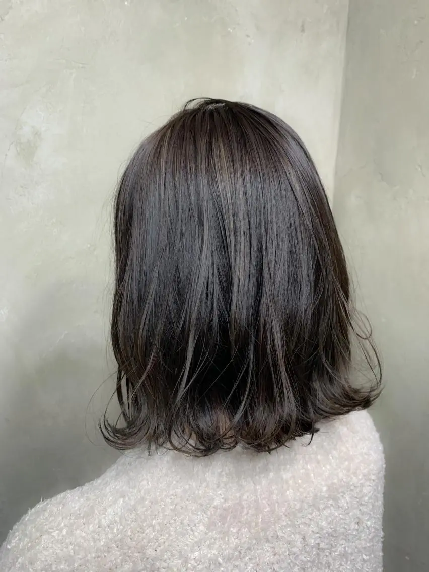 ミディアム カラー パーマ ハイライトカラー ハイライト 🌈髪質改善💕 縮毛矯正✨青木まで✨のヘアスタイル