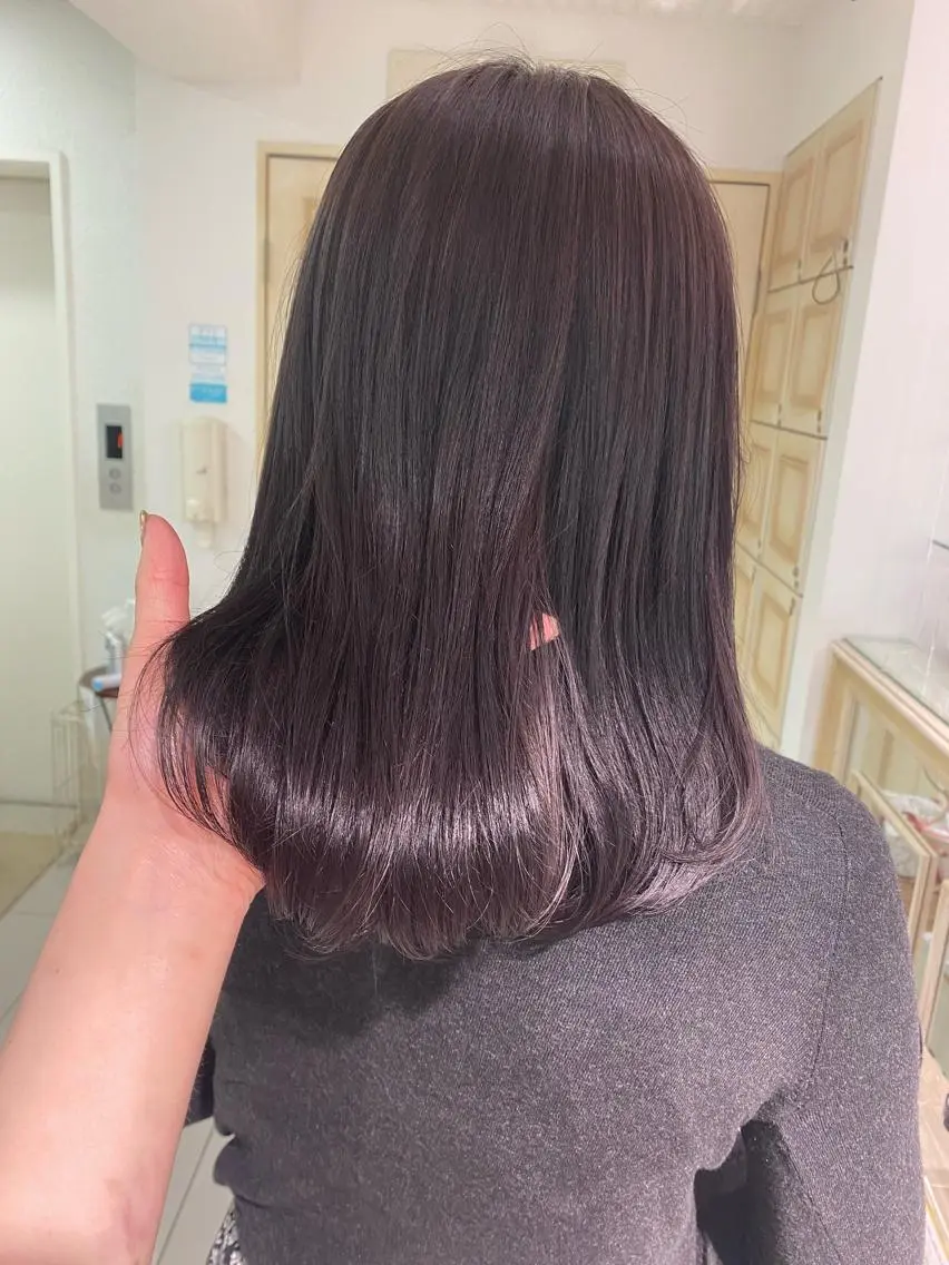 セミロング カラー ヘアアレンジ 透明感カラー 古山 結季🌙🖤のヘアスタイル