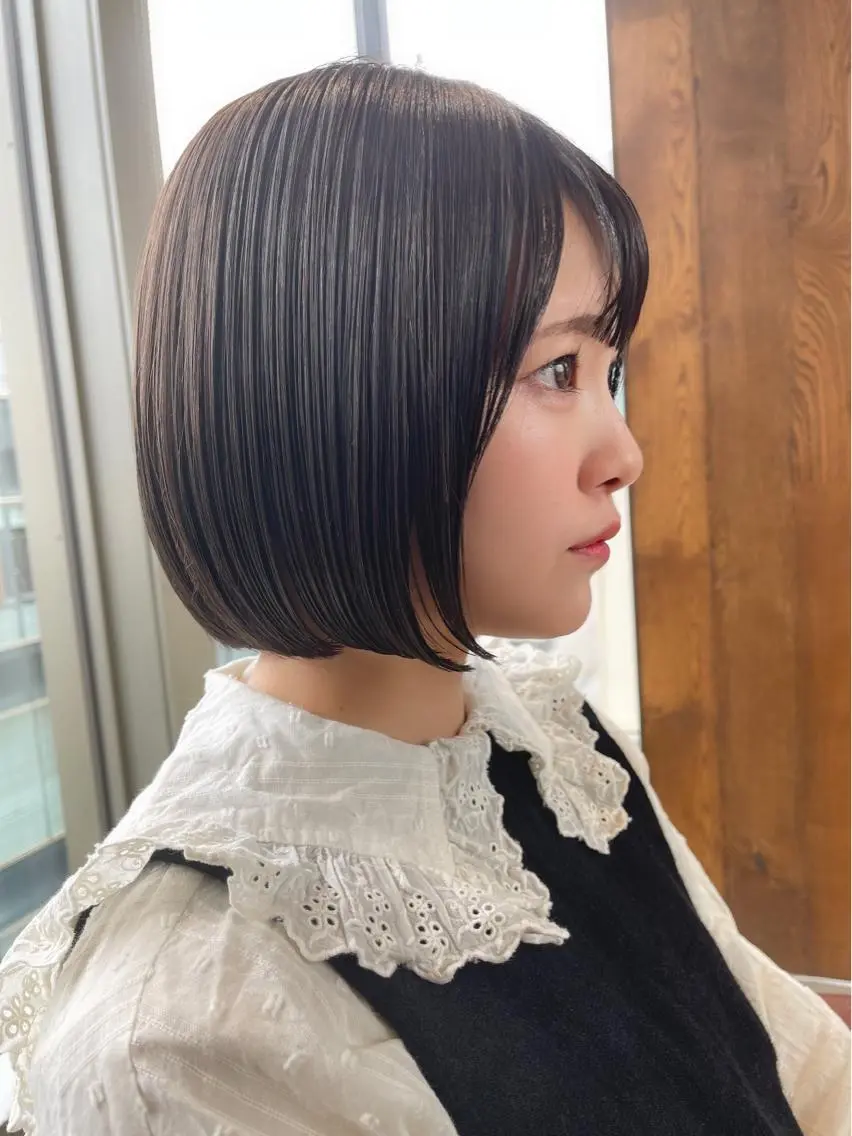 ショート カラー パーマ ヘアアレンジ ボブ 骨格別小顔カット/ 顔周りカット/金井のヘアスタイル