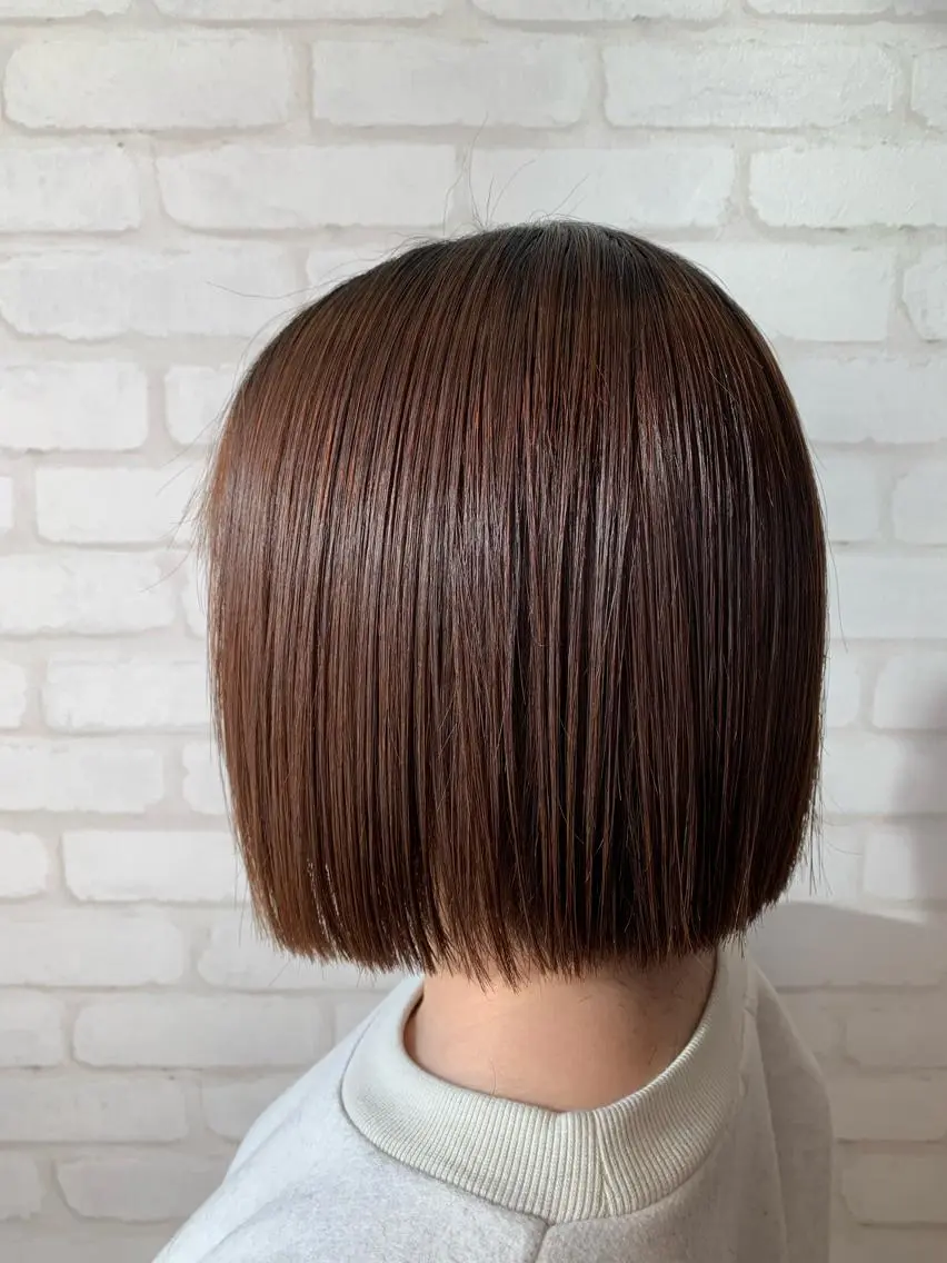 ミディアム 縮毛矯正 秋葉 万柚子のヘアスタイル