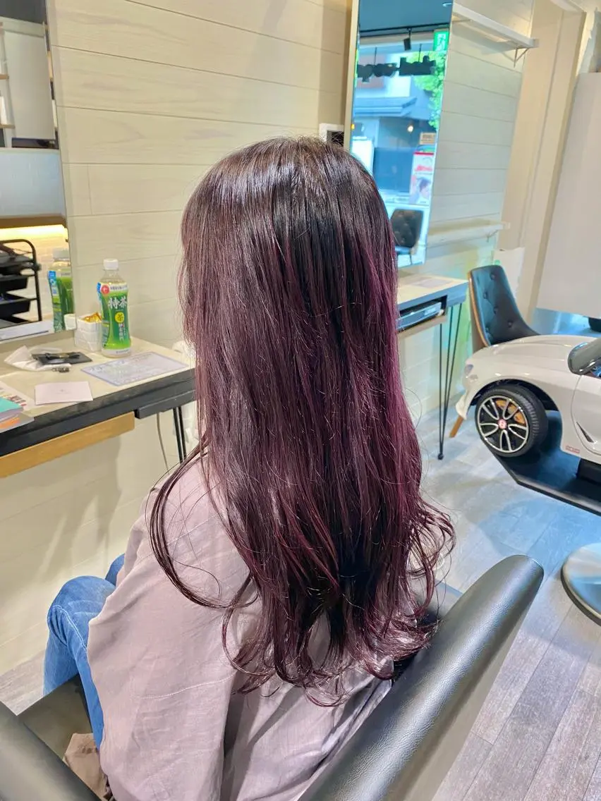 ロング カラー アディクシーカラー バレイヤージュ ブリーチ ケアブリーチ デザインカラー ヘアカラー 先着1名様限定 カット無料のヘアスタイル