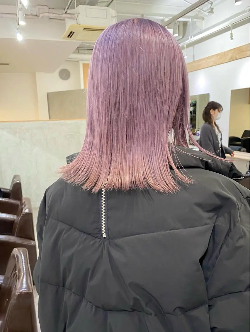 ミディアム カラー ラベンダーカラー ラベンダーピンク ピンクカラー ヘアカラー 森貴裕/ニュアンス パーマ/オリーブのヘアスタイル