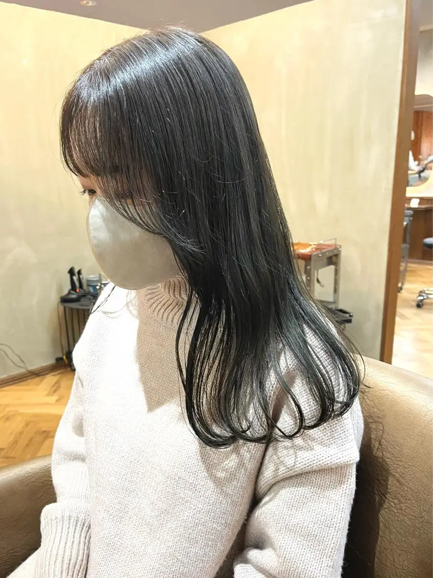 ロング カラー ブリーチ ブリーチなしカラー ena/ブリーチなし 透明感・レイヤー🎀のヘアスタイル