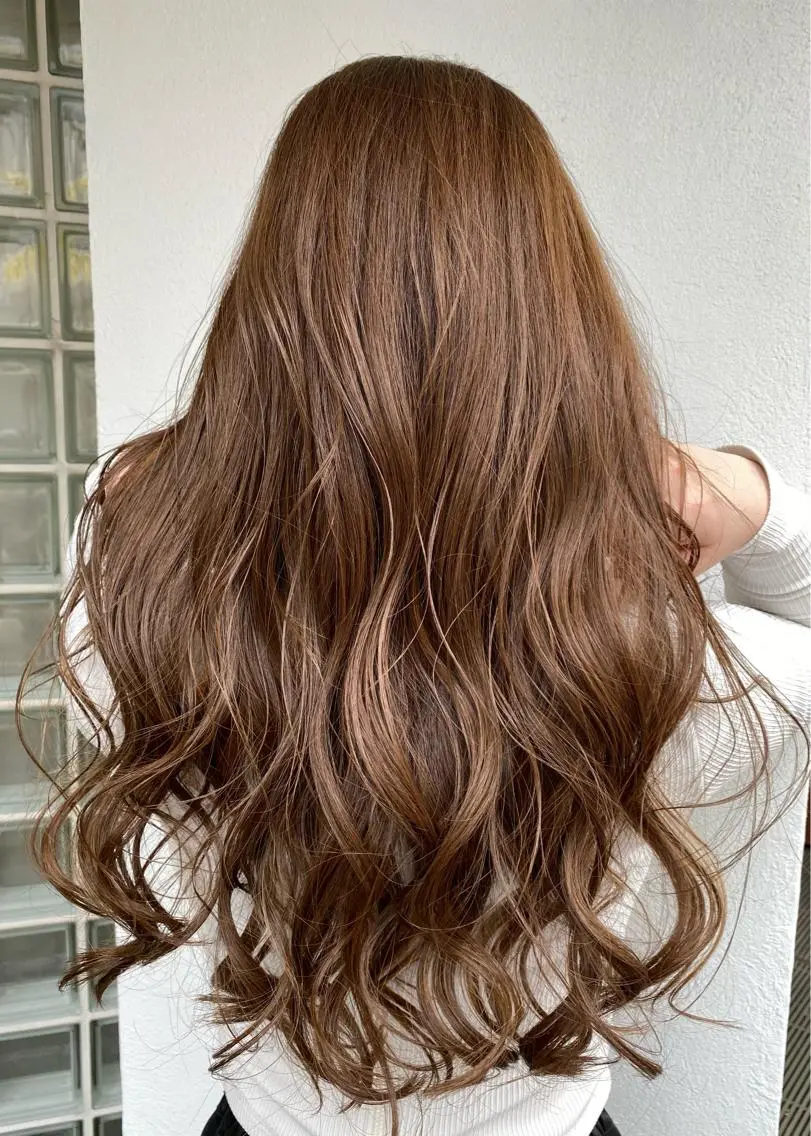 ロング カラー グレージュ ハイライトカラー ピンクカラー ハイライト 白髪世代の悩み解決 阿部耕大のヘアスタイル