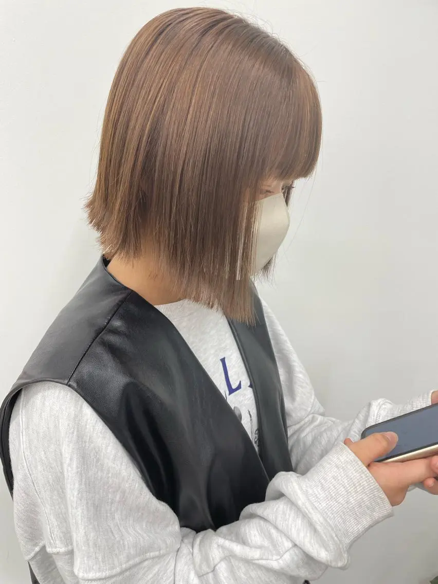 ショート カラー ベージュカラー ブリーチ ミルクティーベージュ ブリーチなしカラー スタイル撮影 モデル募集momoのその他イメージ