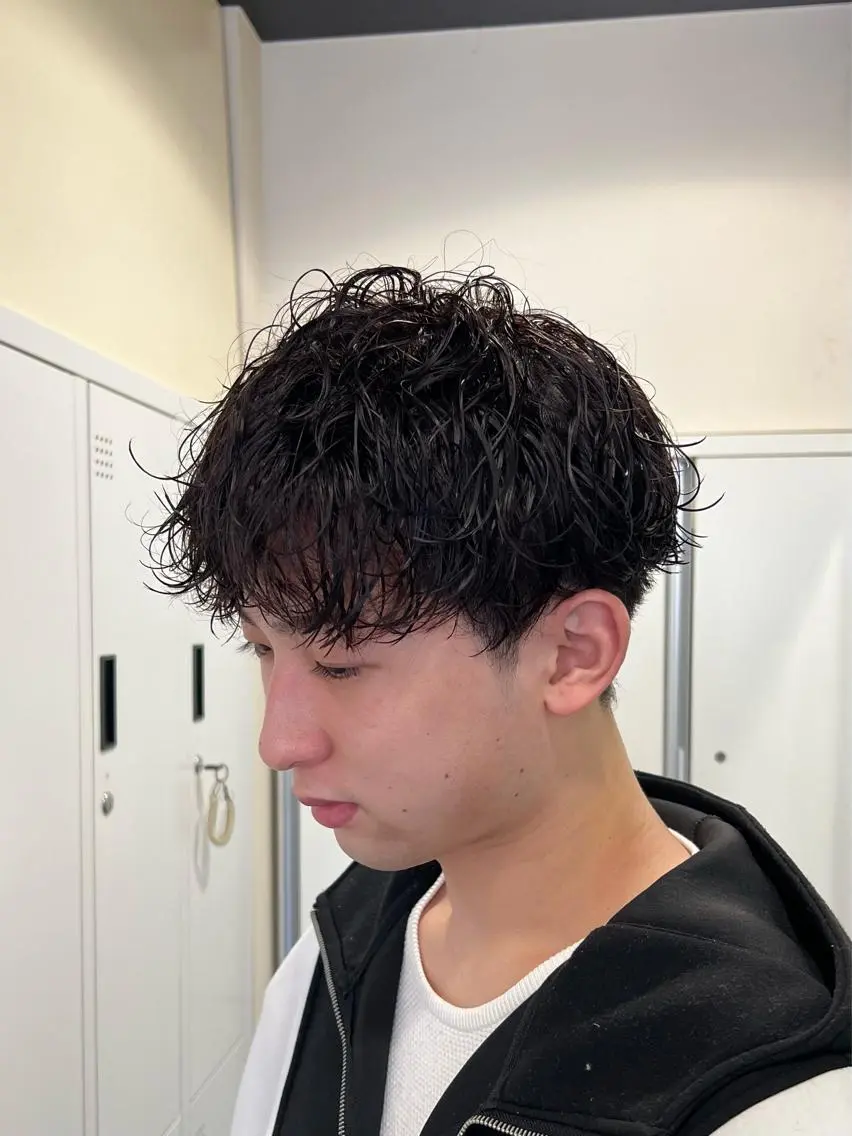 ショート パーマ メンズ メンズパーマ 波巻きパーマ スパイラルパーマ 茅ヶ崎パーマ特化/ スパイラル/ハルキのヘアスタイル