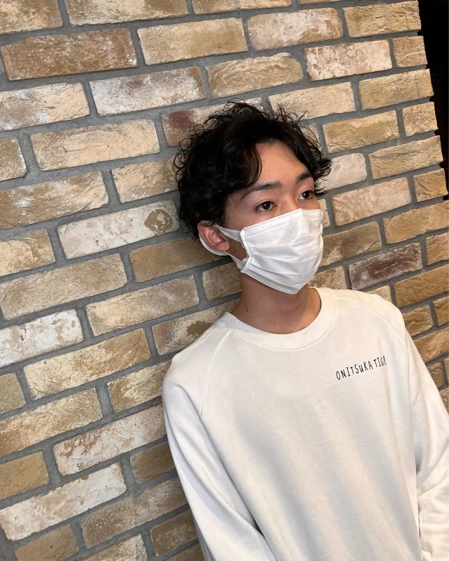 ショート パーマ メンズ マッシュ メンズパーマ ショートヘア スパイラルパーマ 渋谷 YUUKIのヘアスタイル