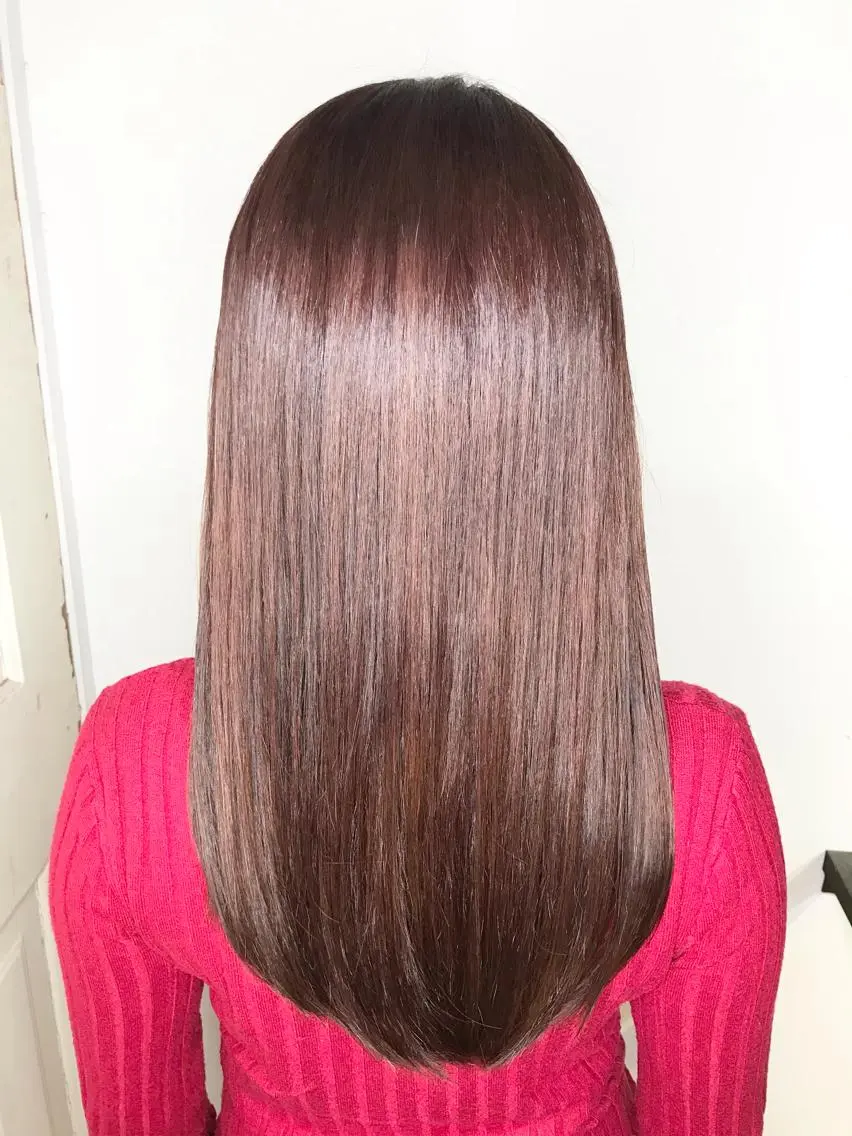 セミロング 縮毛矯正 ヘアカラー トリートメント 上西 高志のヘアスタイル