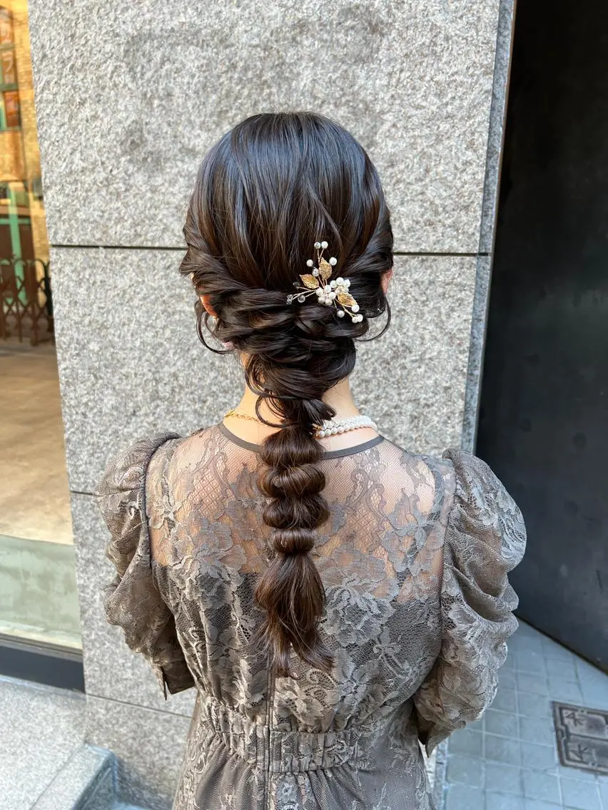 ロング ヘアアレンジ ヘアセット THINK SHOP sakiのヘアスタイル