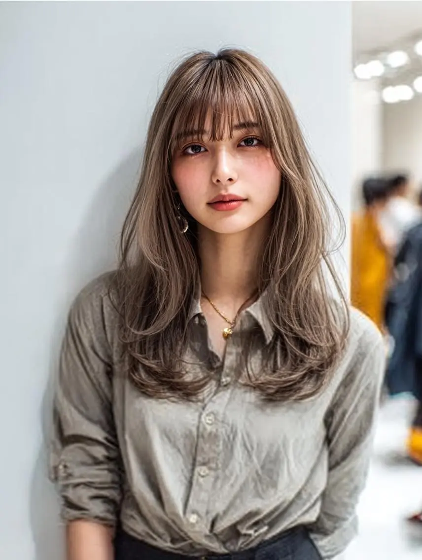セミロング ハッシュカット 髪質改善 レイヤーカット 縮毛矯正 トリートメント カット ヘアカラー トリートメント 生艶髪＆レイヤー🔔 渋谷お薦めNo.1✨のヘアスタイル