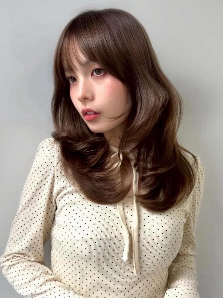 セミロング カット ヘアカラー トリートメント レイヤー& 髪質改善FUMIYAのヘアスタイル