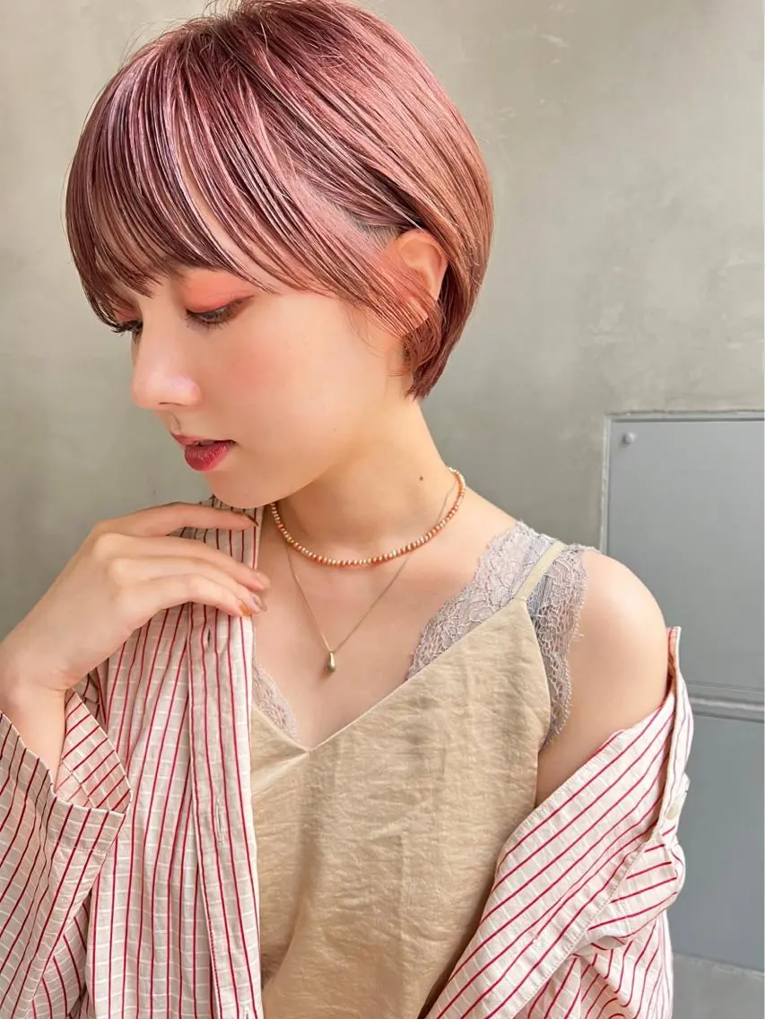ショート 顔まわりレイヤー 韓国風ヘア レイヤーカット ローレイヤー 縮毛矯正 カット ヘアカラー トリートメント 【必ず似合わせます】 川口航平のヘアスタイル