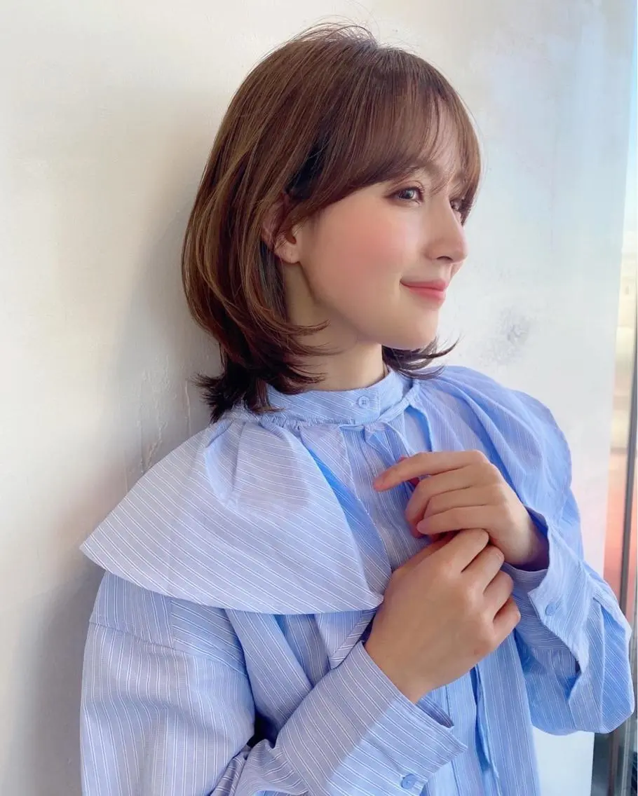 ミディアム 韓国風ヘア レイヤーカット 鎌倉 彩のヘアスタイル