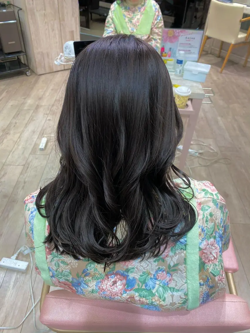 ロング カラー 顔まわりカット🌟 くびれヘア/寺門遥輝のヘアスタイル