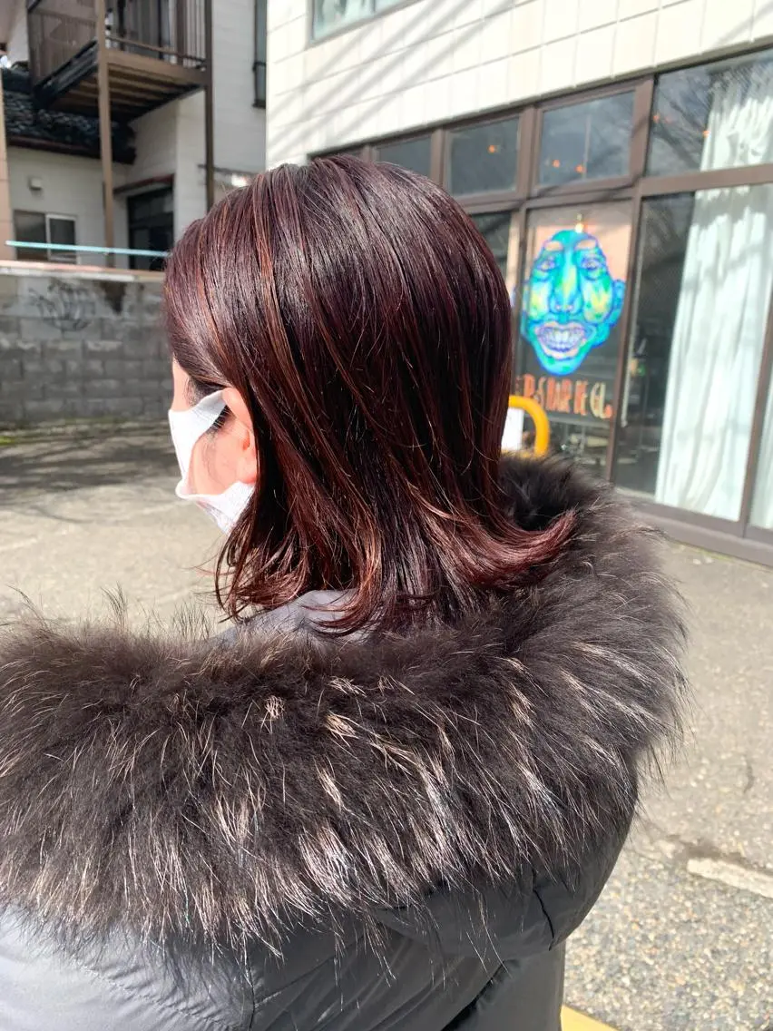 ミディアム カラー ベージュカラー ハイライトカラー ピンクカラー ピンクベージュ ハイライト 宮嶋 勇輔のヘアスタイル