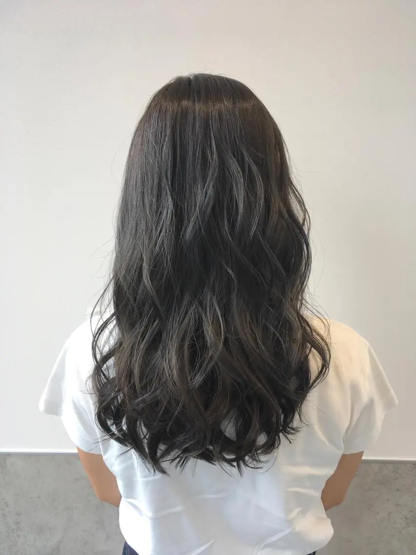 ロング カラー グレージュ ヘアカラー トリートメント ヘアセット yoshi ☆のヘアスタイル