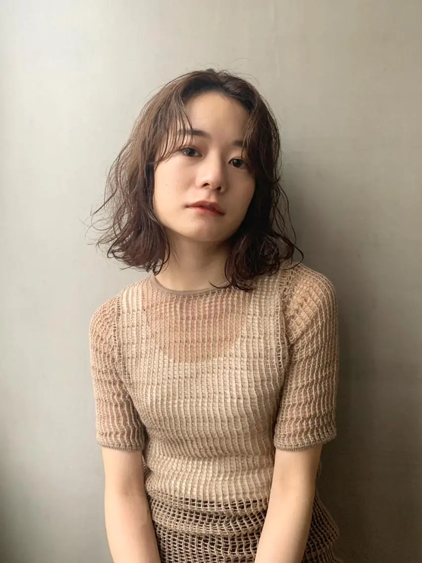 ミディアム カラー パーマ ヘアアレンジ メンズ キッズ ネイル マツエク・マツパ ベージュカラー ブラウンカラー ブラウンベージュ カラーマツエク ボブ ウルフレイヤーカット /チヒロのヘアスタイル