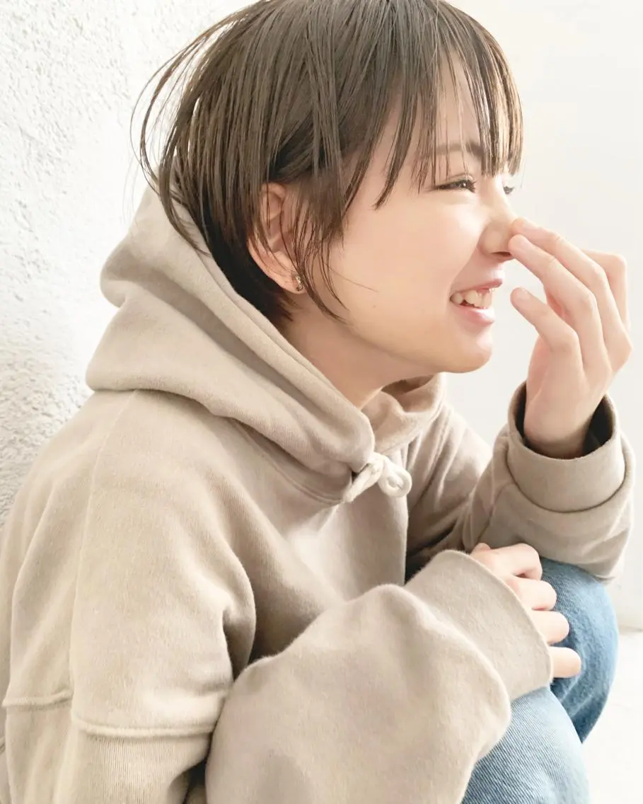 ショート カラー ヘアアレンジ ベージュカラー ミルクティーベージュ ショートヘア 🌿ショート🌿 パーマ🌿淳平のヘアスタイル