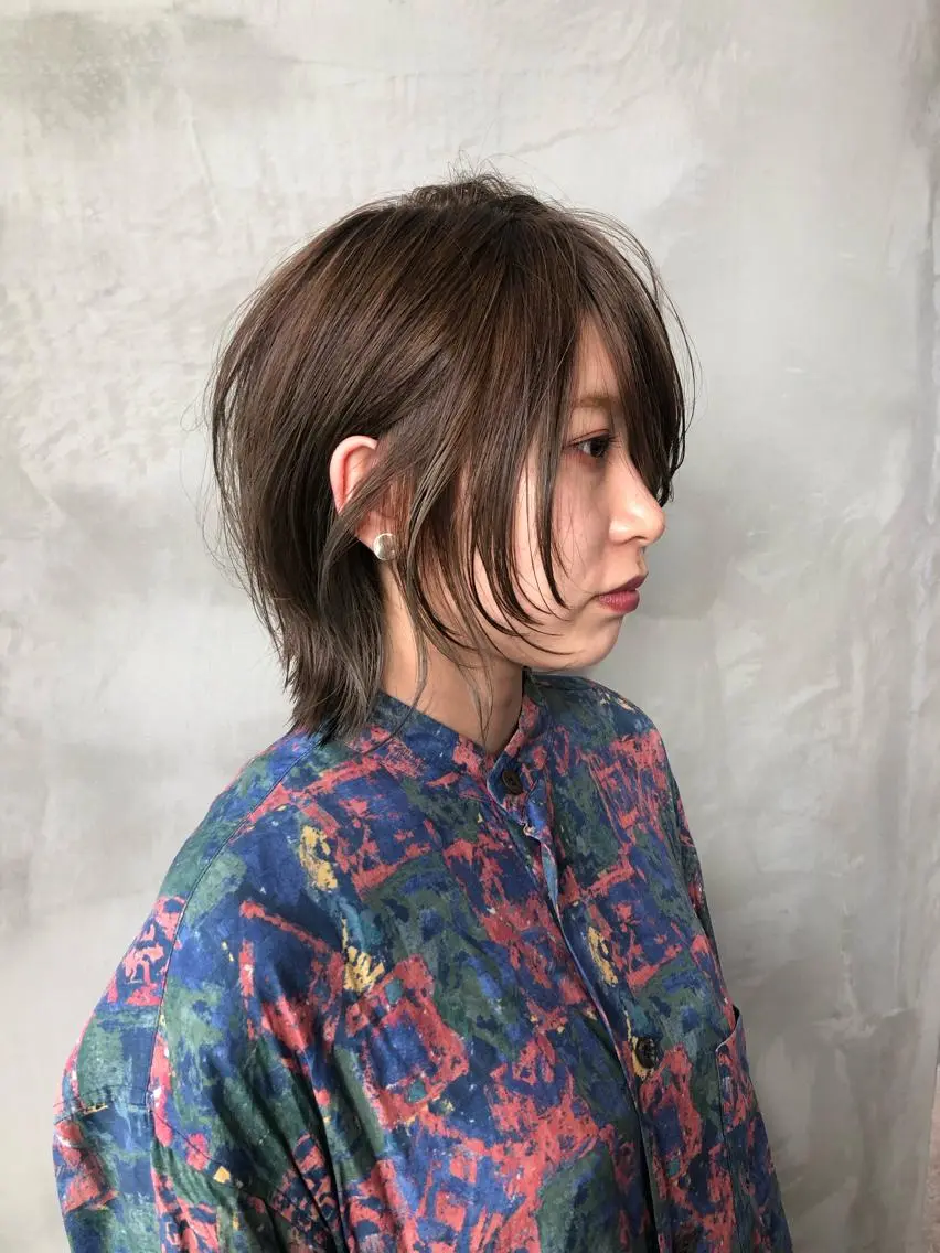 ミディアム カラー パーマ ヘアアレンジ 新宿/顔周りカット +レイヤー=しずく♩のヘアスタイル