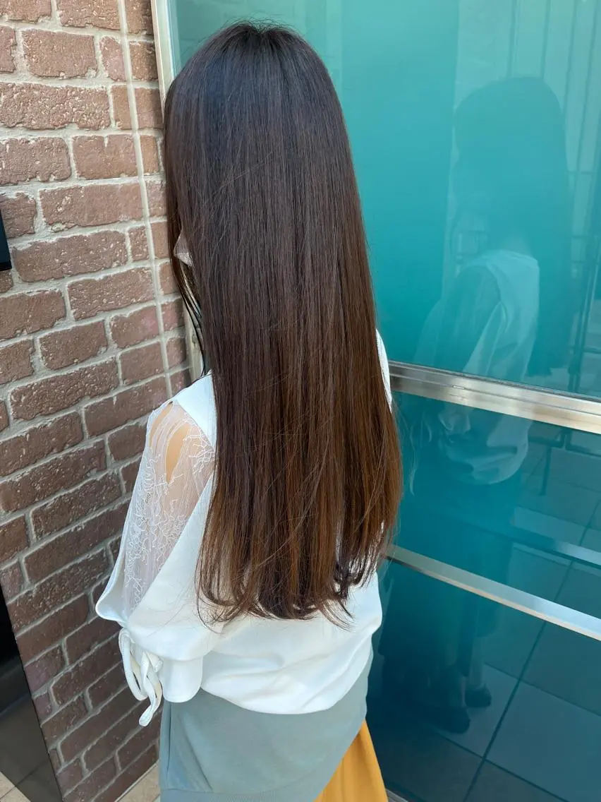 ロング カラー パーマ ヘアアレンジ メンズ キッズ ネイル マツエク・マツパ アイブロウ メンズパーマ ブラウンカラー ケアカラー 透明感カラー ピンクカラー 久木原 ゆりのヘアスタイル