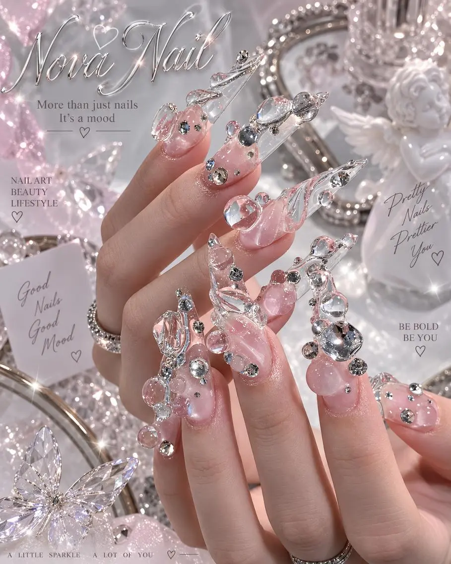 ネイル アートネイル ジェルネイル 韓国ネイル ロングネイル 持ち込み Nova Nail _Shinsaiのネイルデザイン