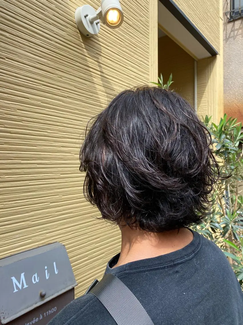 ミディアム メンズ カット パーマ トリートメント ショート、メンズ 一日1名限定枠⚡️のヘアスタイル