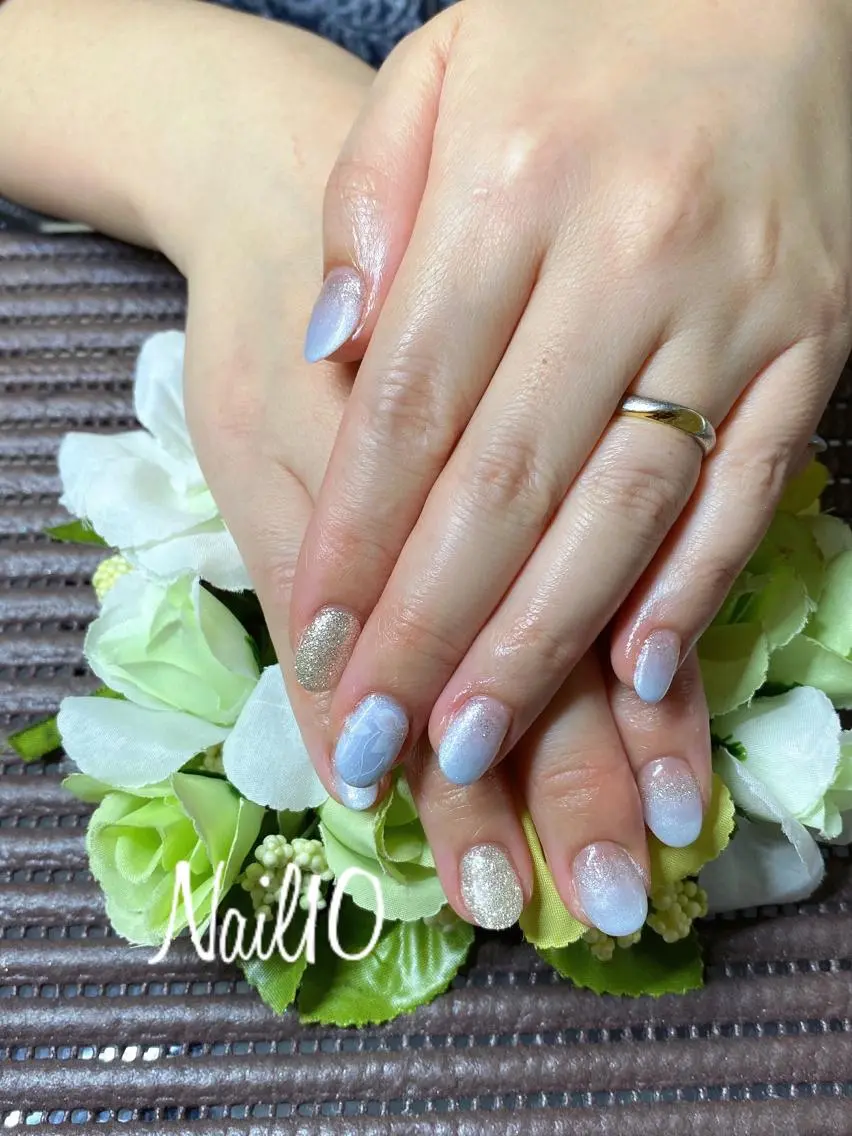 ネイル アートネイル ラメ(グリッター) ラメグラデーション ハンドネイル Nail10 Kakoのネイルデザイン