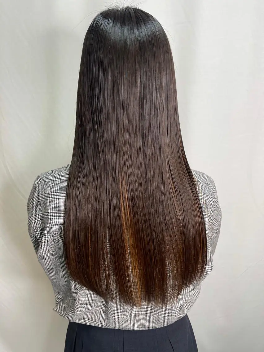 ロング パーマ カット 縮毛矯正 髪質改善/縮毛矯正 /レイヤーカット岡部のヘアスタイル