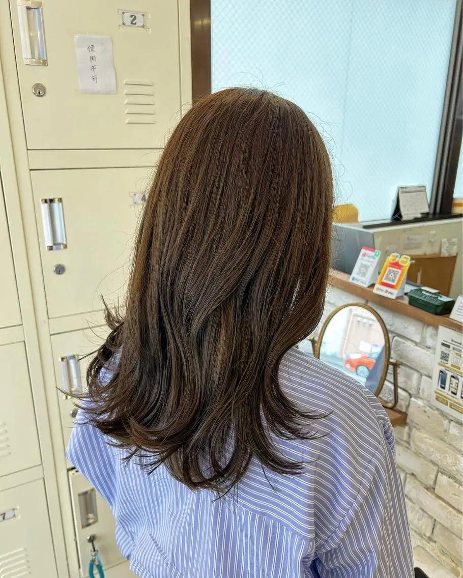 ロング ヘアカラー トリートメント 🫧顔周りカット 🫧樫村優香のヘアスタイル