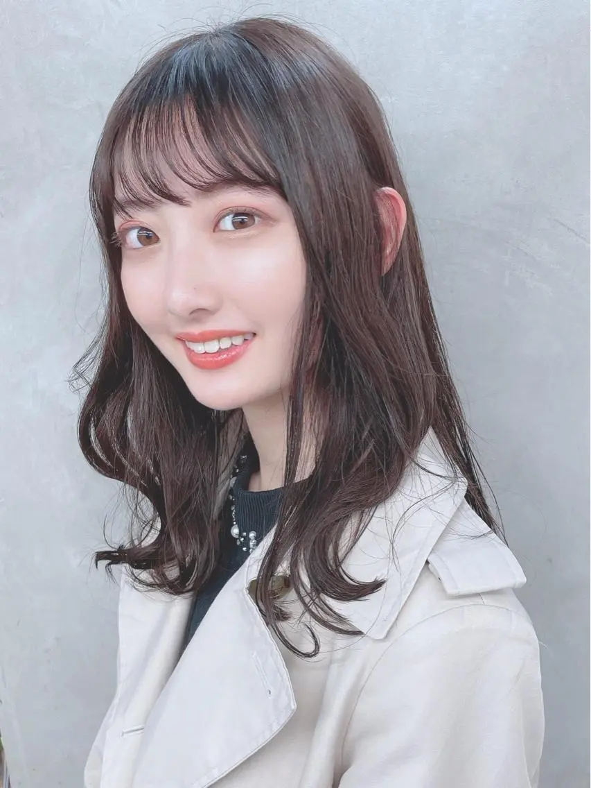 セミロング カラー パーマ ヘアアレンジ 【公式】amble luxe池袋東口🩷のヘアスタイル