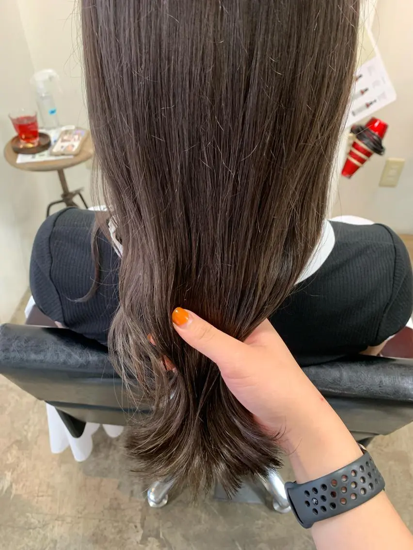 ロング カラー グレージュ ラベンダーカラー カット ヘアカラー トリートメント 似合わせレイヤー カット/KANNAのヘアスタイル