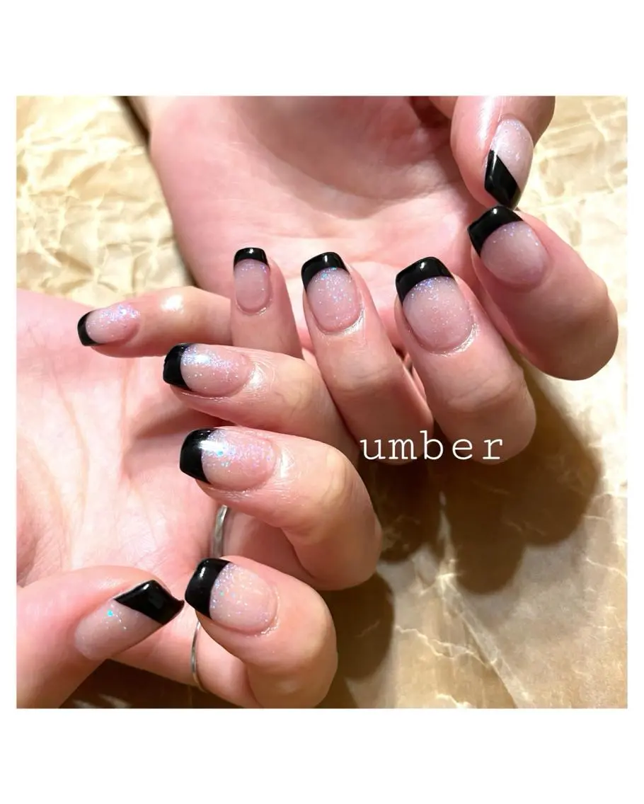 ネイル クリアネイル フラッシュネイル フットネイル フレンチネイル キラキラネイル ハンドネイル umber 三茶1分のネイルデザイン