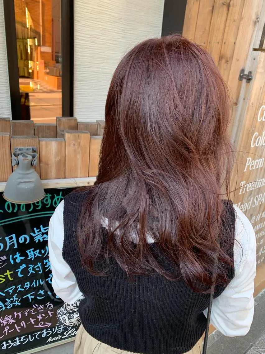 ミディアム カラー パーマ ブラウンカラー yoshi （髙橋）のヘアスタイル