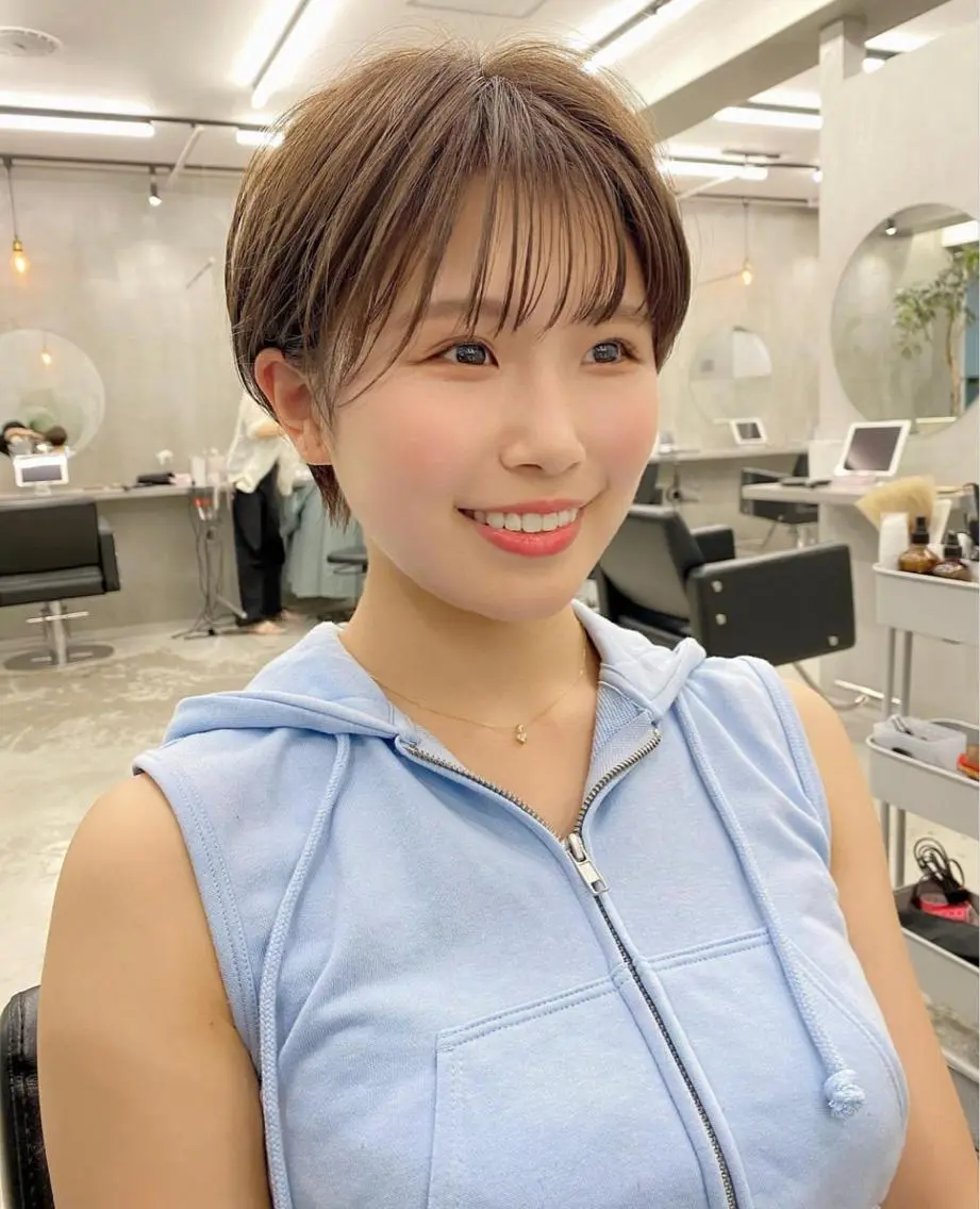 ショート カラー ショートヘア カット ヘアカラー トリートメント 👑ボブはお任せ ミヤノ👑のヘアスタイル