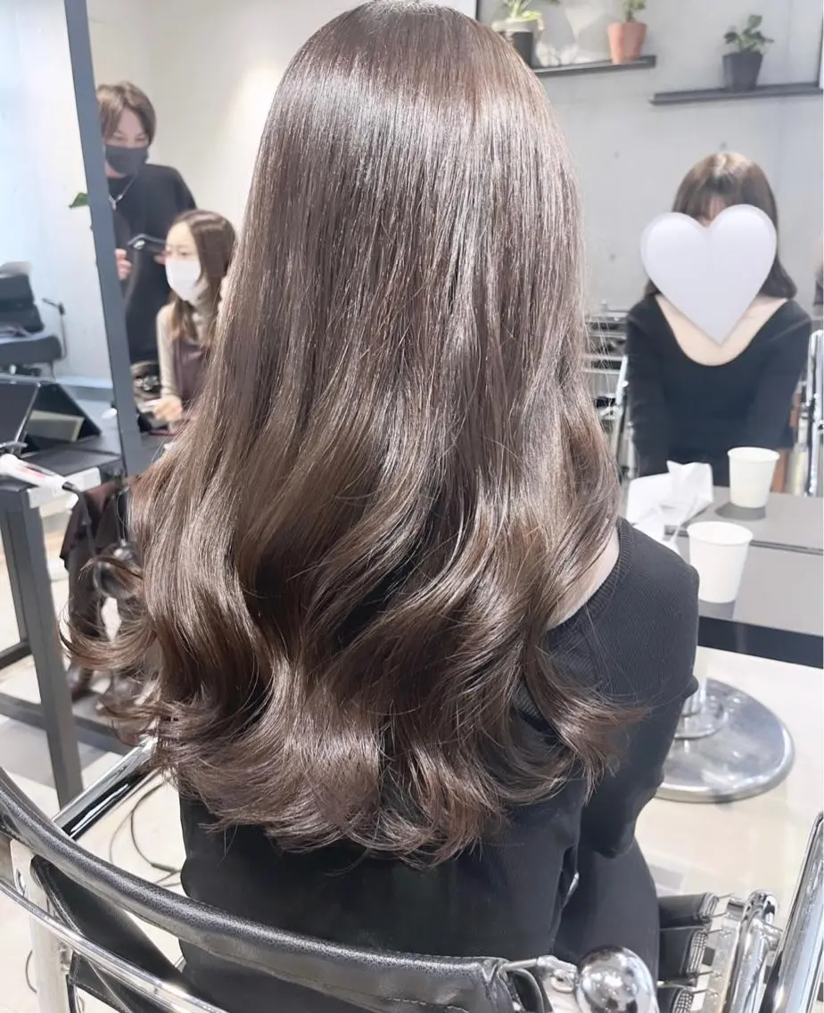 ミディアム カラー パーマ ヘアアレンジ 透明感カラー✂︎ /縮毛矯正/YUKAのヘアスタイル