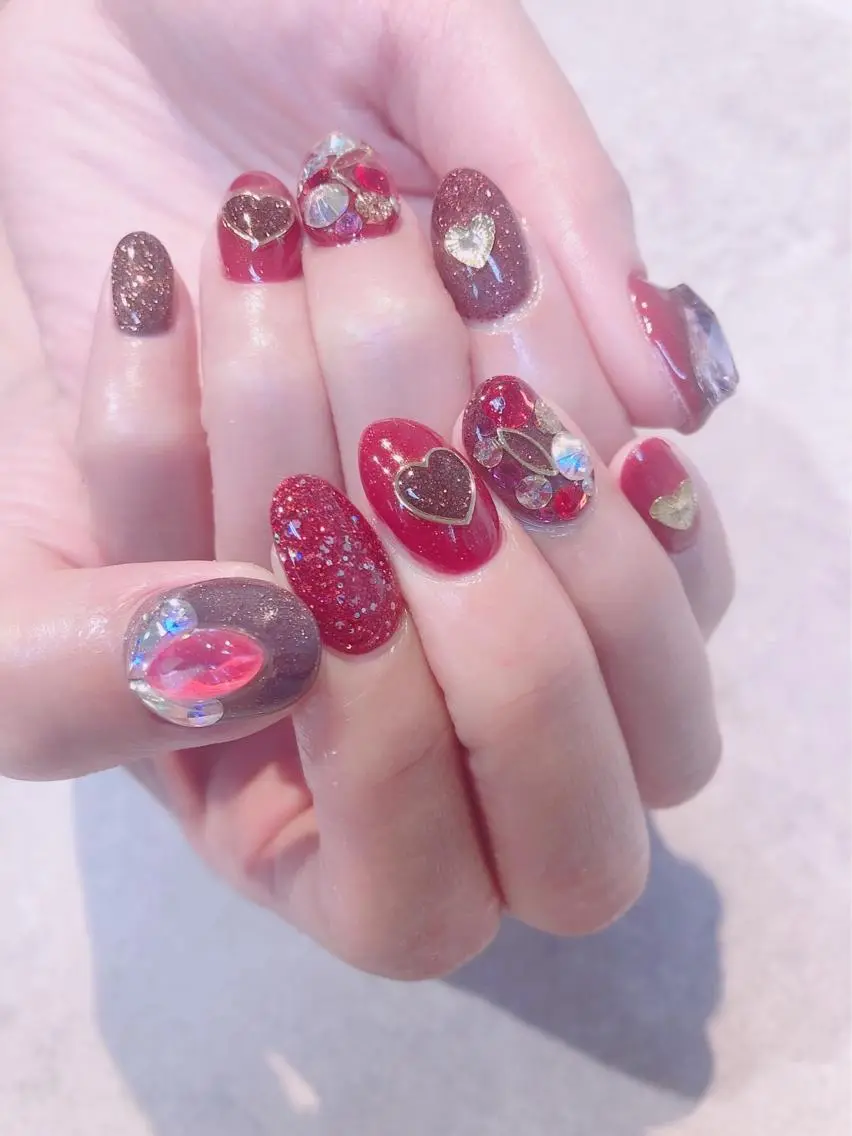 ネイル バレンタイン ハンドネイル ハンドケア FASTNAIL PLUS 新宿店のネイルデザイン